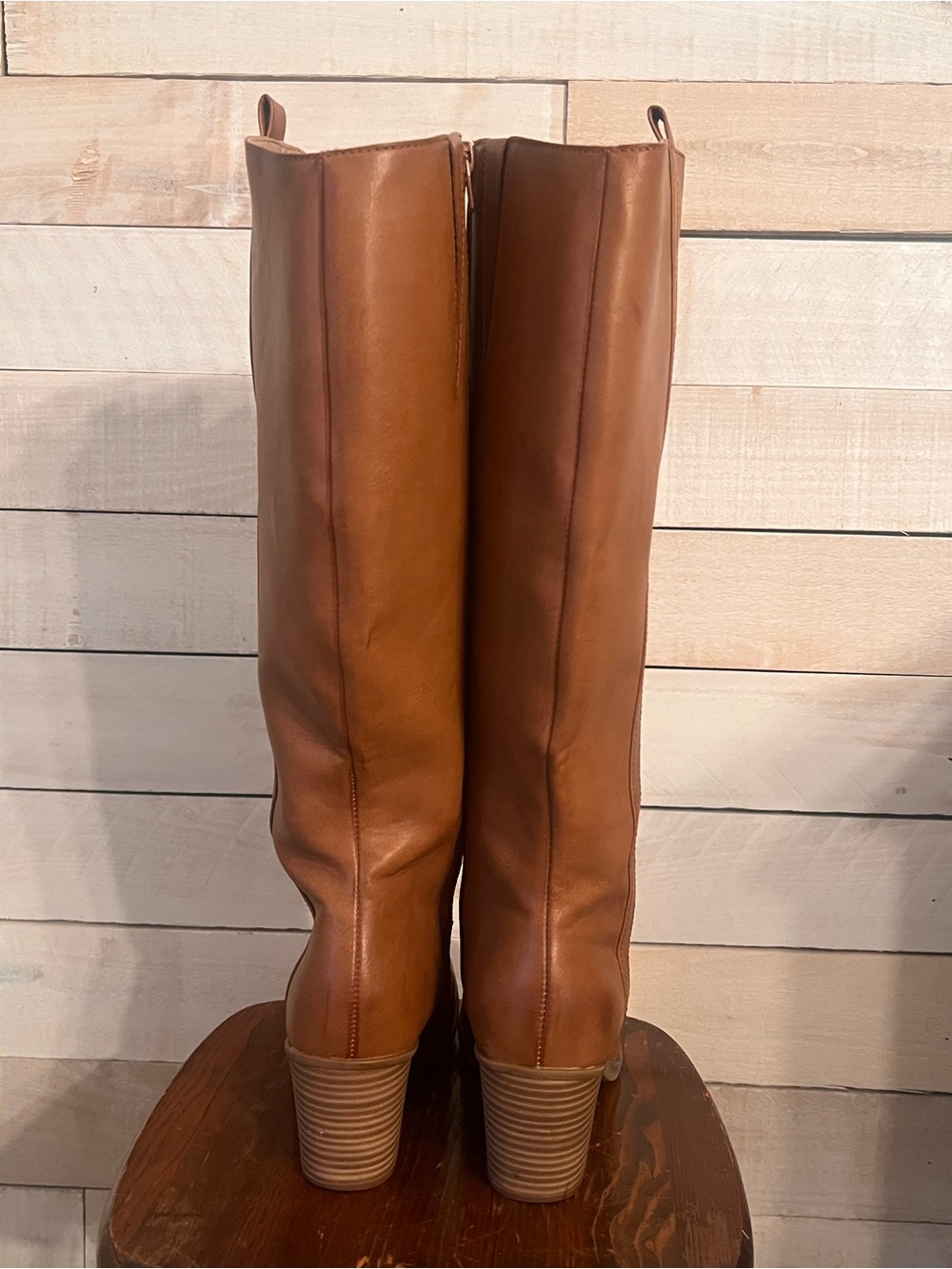 Kork-Ease Women's Cognac Leather Knee-High Boots - Picture 2 of 3